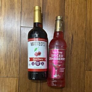 NWT Bundle Matteo's Cherry Syrup and Skinny Syrups Spiced Cranberry